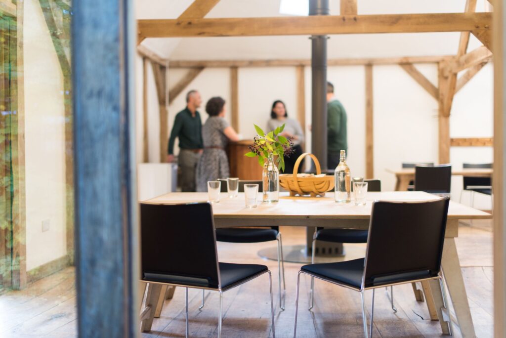 Meeting space from away days, training and workshops nestled in the woods